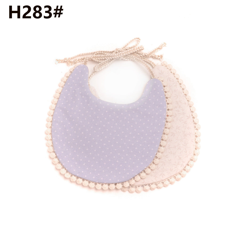 Cotton and linen two-layer saliva towel bib bib