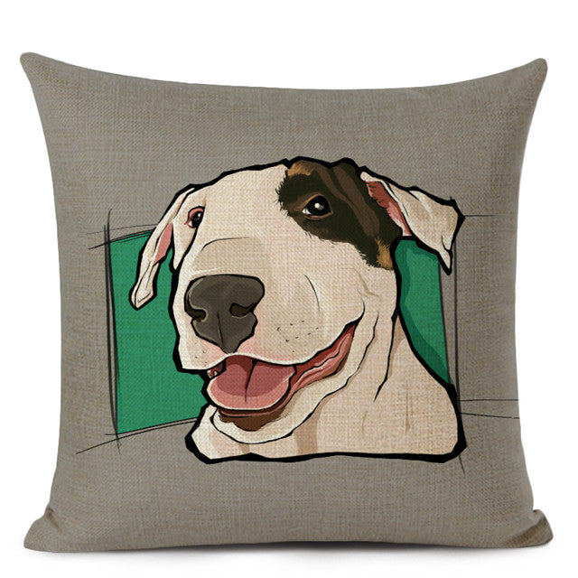 Chinese printed linen pillowcase