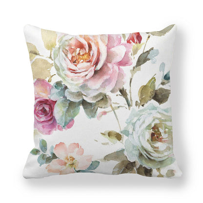 Butterfly Flower Pattern Encrypted Peach Skin Pillowcase