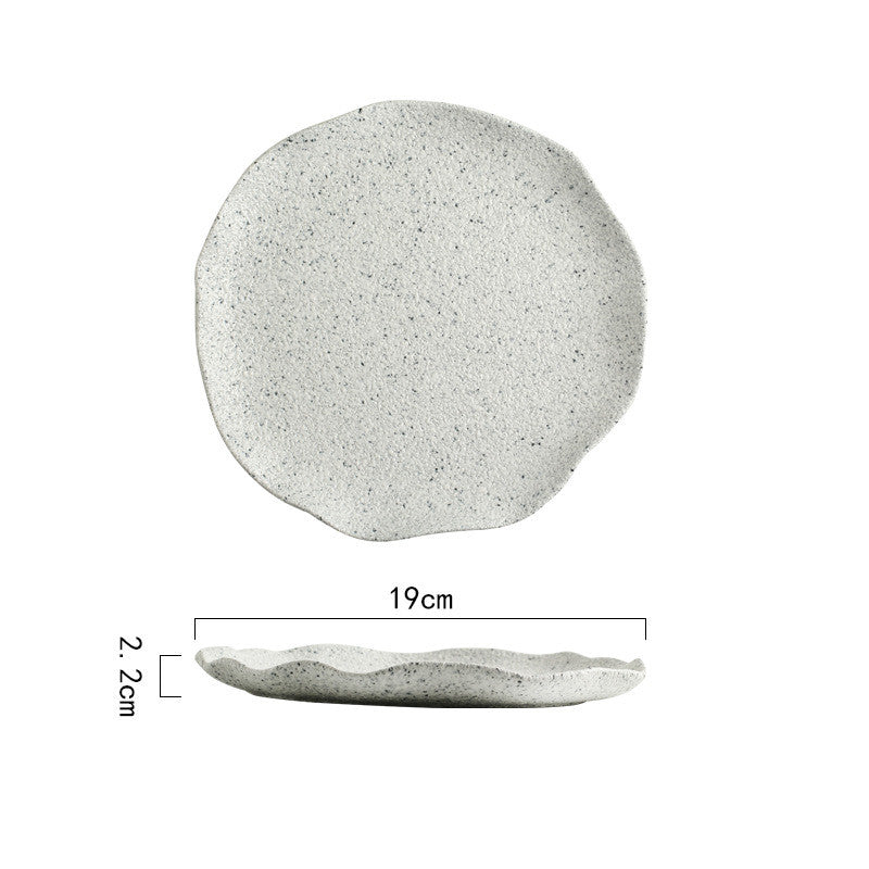 Nordic granite pattern tableware creative lotus leaf ceramic plate