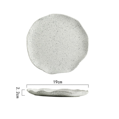 Nordic granite pattern tableware creative lotus leaf ceramic plate