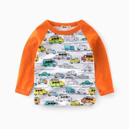 Children's Full Print Tide Brand Long-sleeved T-shirt