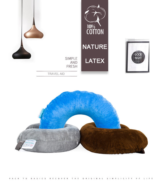 Ecolifelatex Thailand natural latex neck pillow  traveling  plane portable nap pillow
