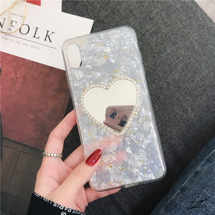 Gold foil love mirror phone case