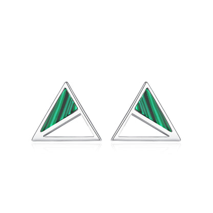 European and American Malachite Stud Earrings