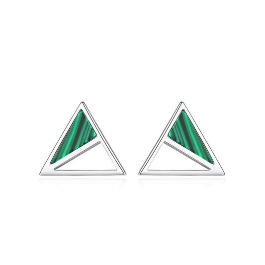 European and American Malachite Stud Earrings