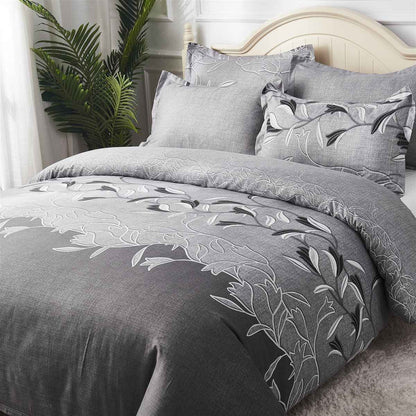 Three piece embroidered printing quilt cover