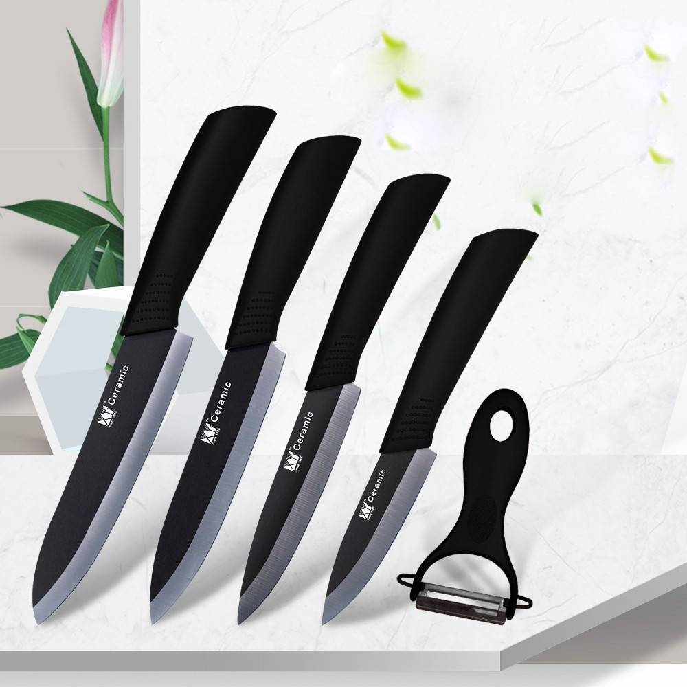 Ceramic knife set black blade ceramic knife