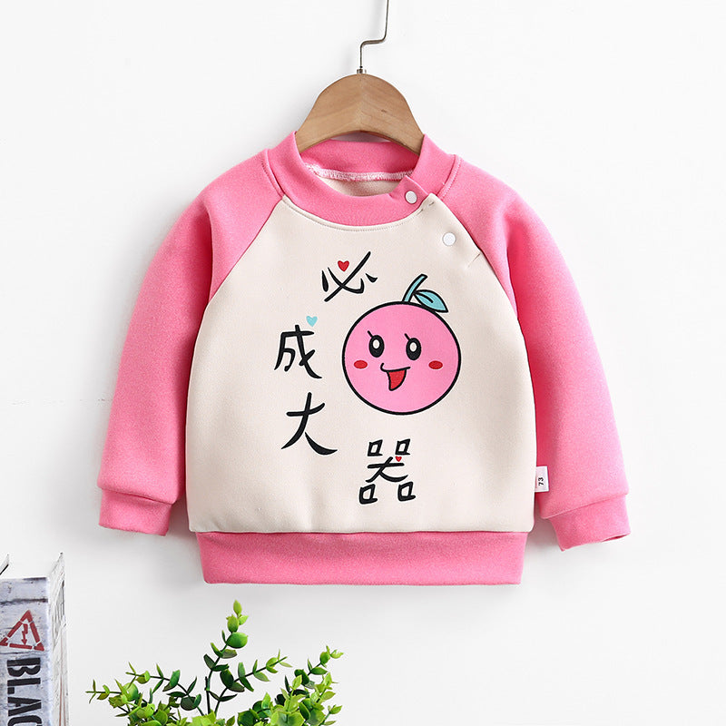 Long-sleeved pullover warm fleece thickened children's sweater