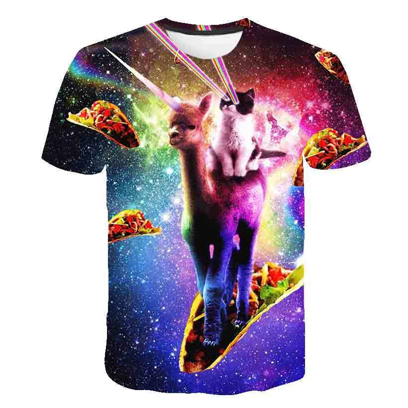 Summer Kids Korean Kitty Print Short Sleeve