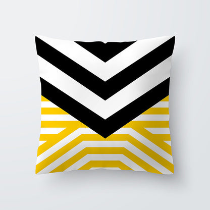 Geometric yellow Hawaiian pillowcase
