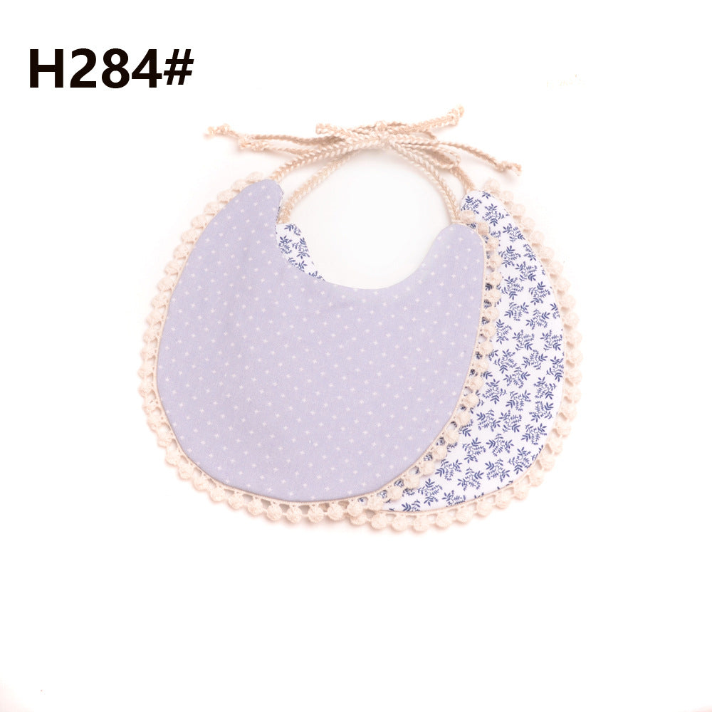 Cotton and linen two-layer saliva towel bib bib