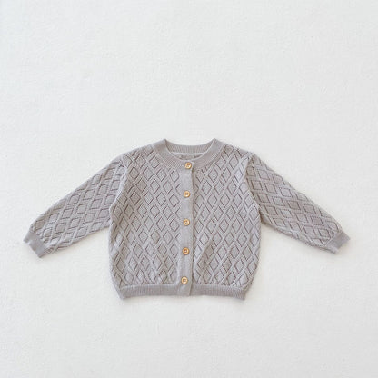 New Sweet Rhombus Hollow Long Sleeve Small Jacket