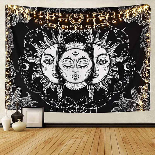 Bedroom decoration background cloth moon and sun print creative tapestry