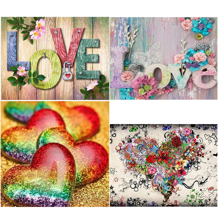 DIY Creative Peach Heart Diamond Embroidery
