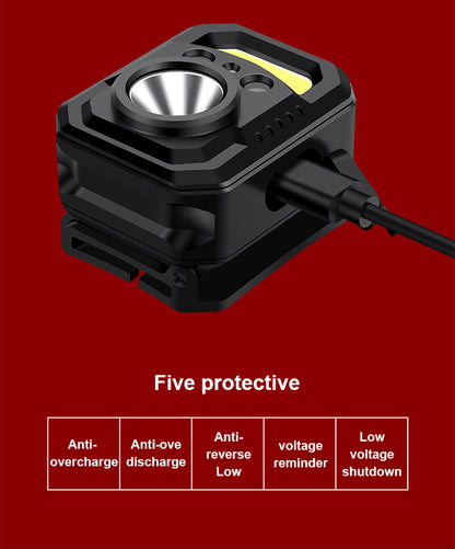 Long Shot Multi-Function Charging Induction Head-Mounted Lamp