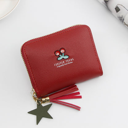 Ladies Short Cartoon Cute Little Flower Clutch