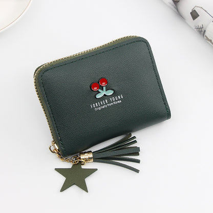 Ladies Short Cartoon Cute Little Flower Clutch