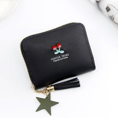Ladies Short Cartoon Cute Little Flower Clutch