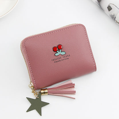 Ladies Short Cartoon Cute Little Flower Clutch