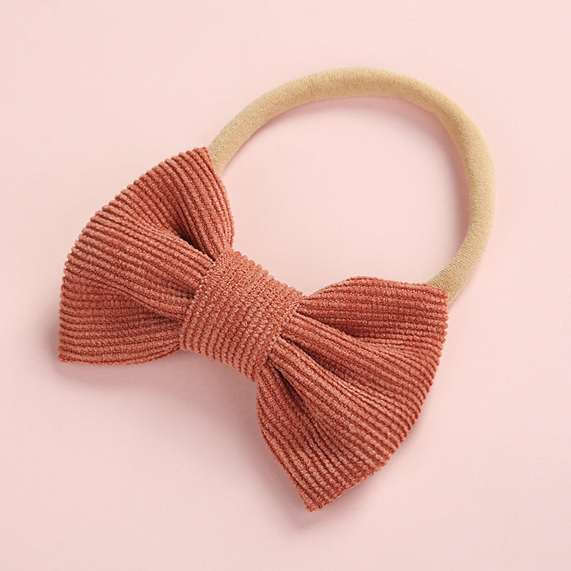 Cute Multicolor Corduroy Bow Baby Headband