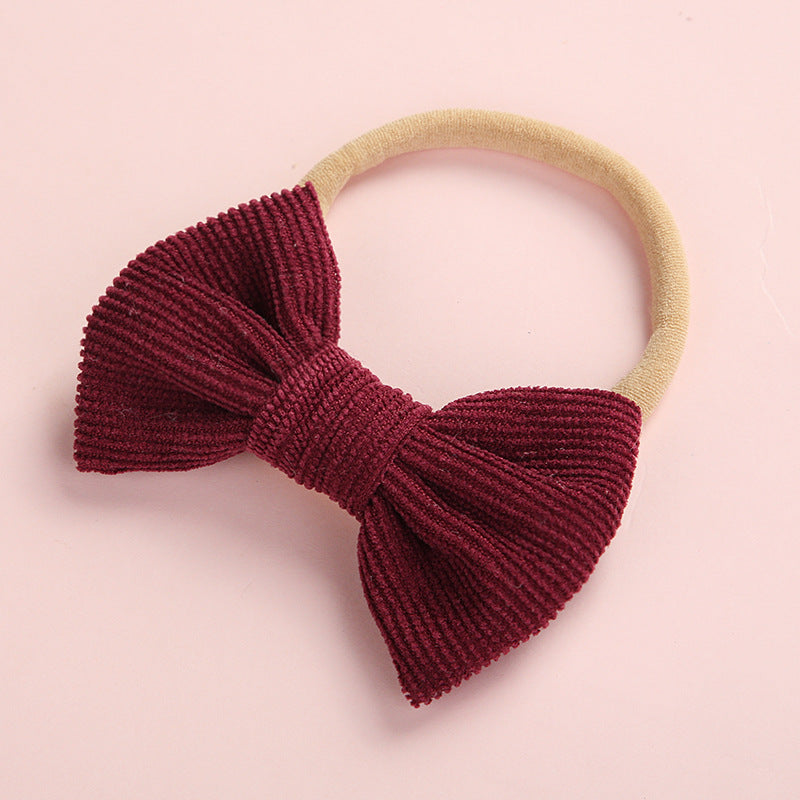 Cute Multicolor Corduroy Bow Baby Headband