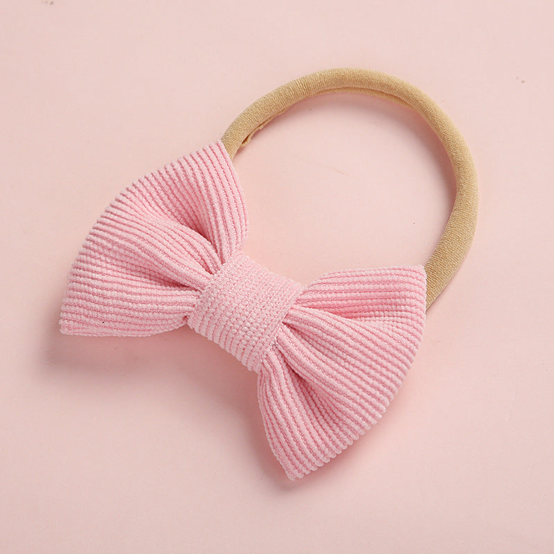 Cute Multicolor Corduroy Bow Baby Headband