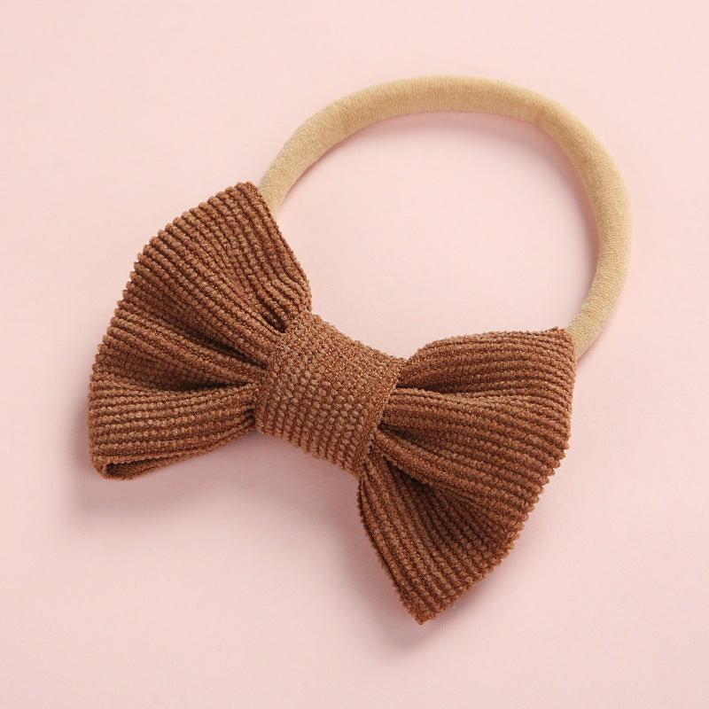Cute Multicolor Corduroy Bow Baby Headband