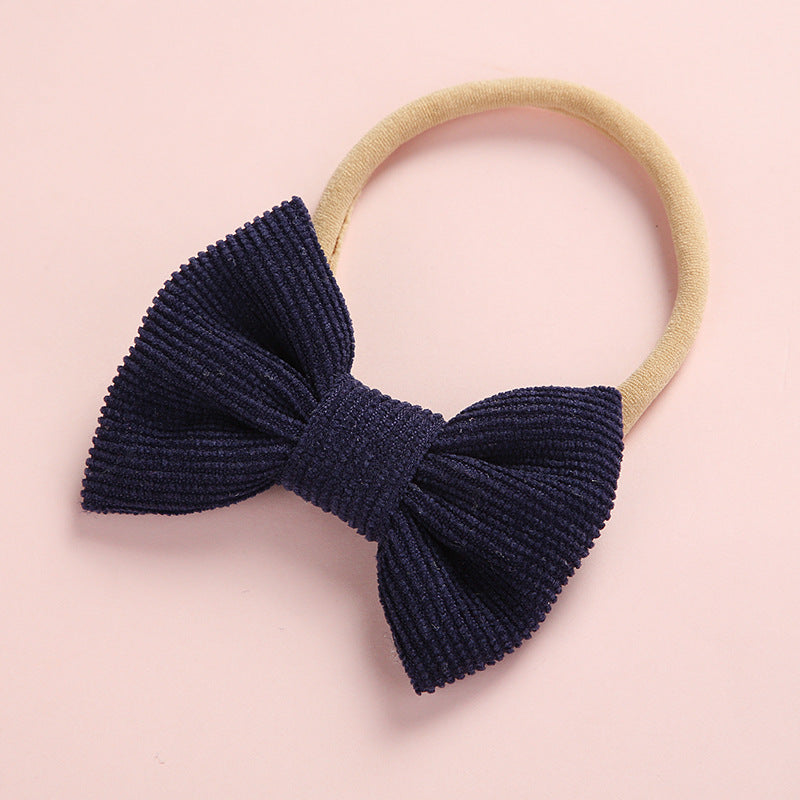 Cute Multicolor Corduroy Bow Baby Headband