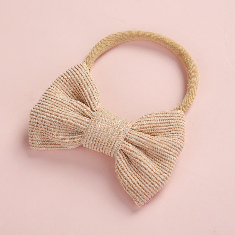Cute Multicolor Corduroy Bow Baby Headband