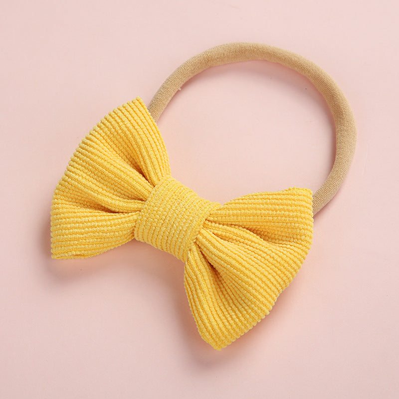 Cute Multicolor Corduroy Bow Baby Headband