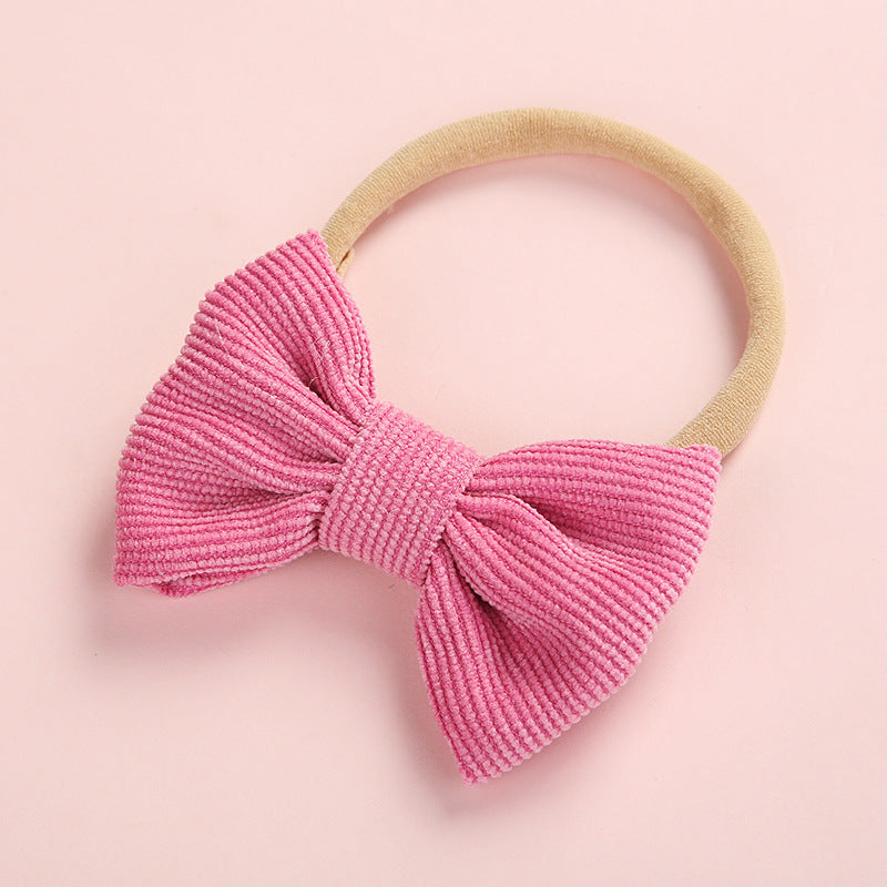 Cute Multicolor Corduroy Bow Baby Headband