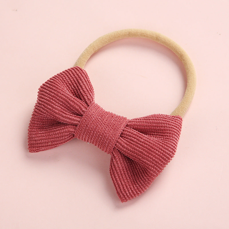 Cute Multicolor Corduroy Bow Baby Headband