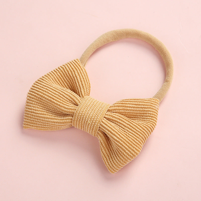 Cute Multicolor Corduroy Bow Baby Headband