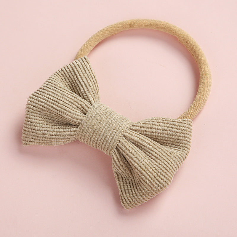 Cute Multicolor Corduroy Bow Baby Headband