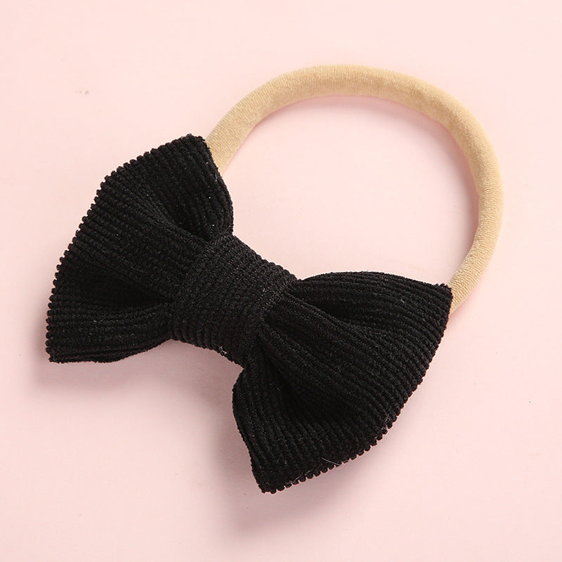 Cute Multicolor Corduroy Bow Baby Headband