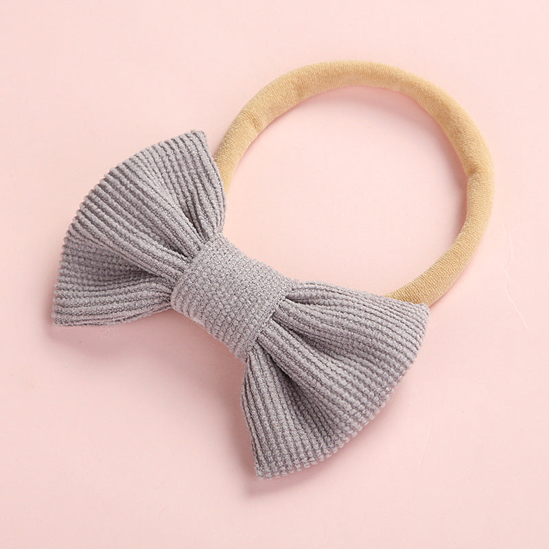 Cute Multicolor Corduroy Bow Baby Headband