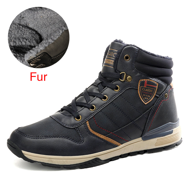 Men's shoes high top Martin boots plush cotton shoes