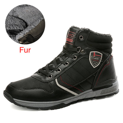Men's shoes high top Martin boots plush cotton shoes
