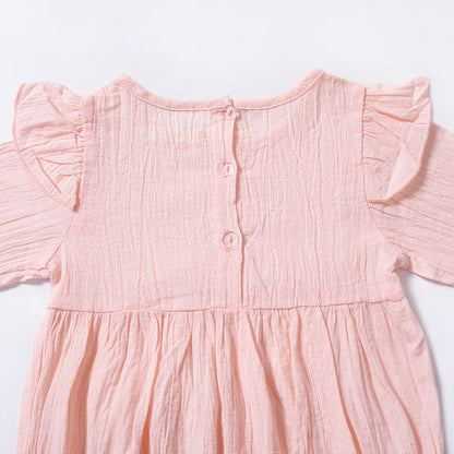 XiaoFei Sleeve Solid Color Baby Romper