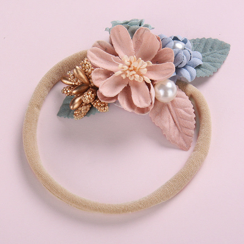 Children's Handmade Splicing Pearl Flower Headdress