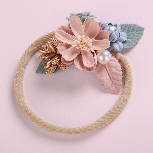 Children's Handmade Splicing Pearl Flower Headdress