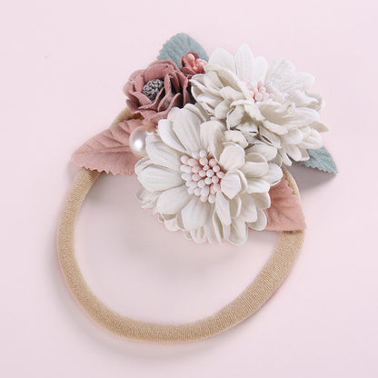 Children's Handmade Splicing Pearl Flower Headdress