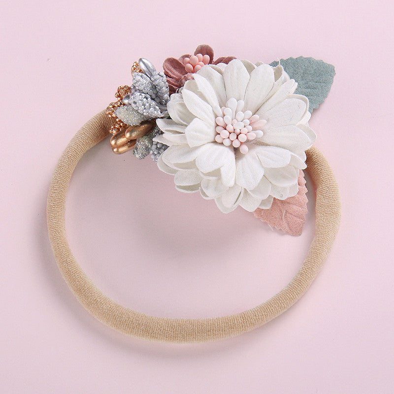Children's Handmade Splicing Pearl Flower Headdress