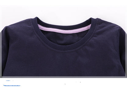 Knitted Long Sleeve Children's T-shirt Round Neck Cartoon T-shirt