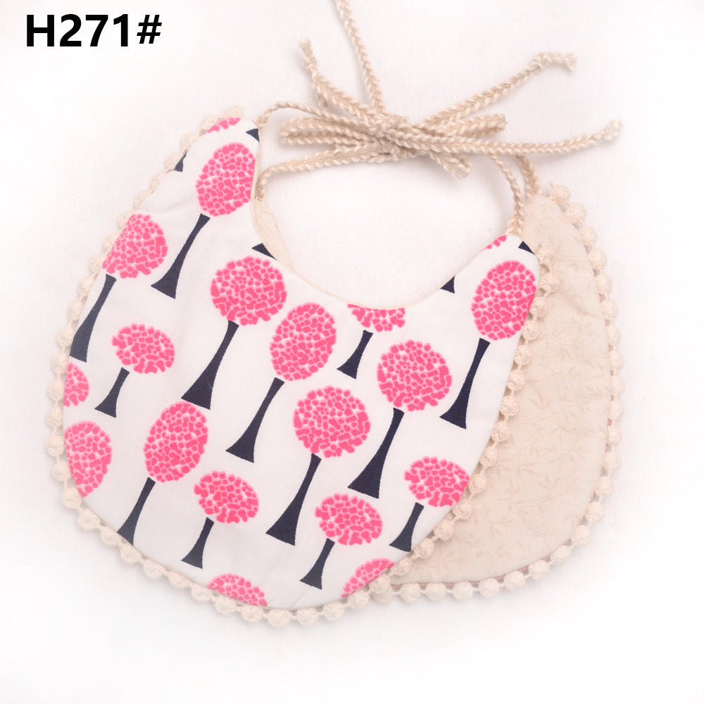 Cotton and linen two-layer saliva towel bib bib