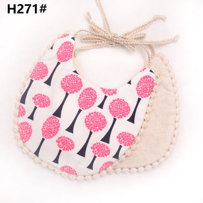 Cotton and linen two-layer saliva towel bib bib
