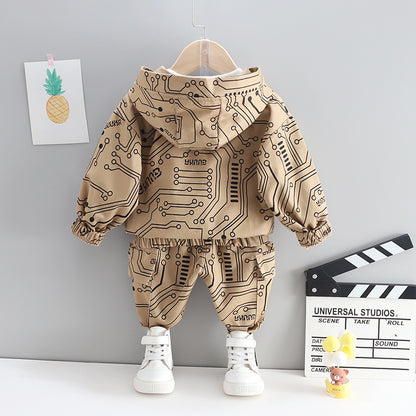 Boys Casual Long-sleeved Suit Baby Hooded Sweater