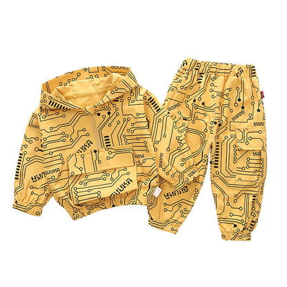 Boys Casual Long-sleeved Suit Baby Hooded Sweater