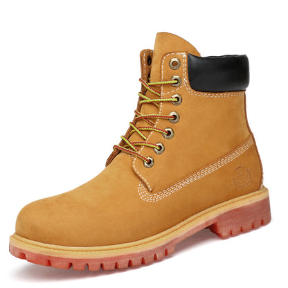 Men's Matte Leather Martin Boots Outdoor High Top Tooling Shoes